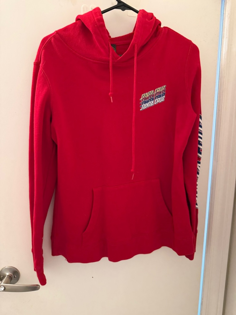 Santa Cruz Skateboards Red Women's Pullover Hoodie with Chest Logo